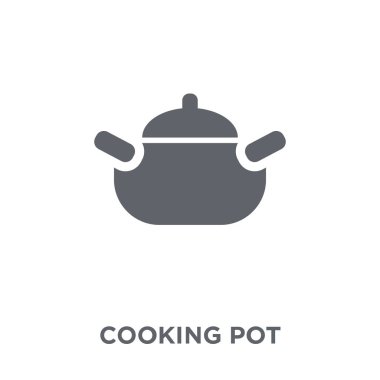 Pişirme tencere simgesi. Pot tasarım konsepti mutfak Collection yemek. Basit öğe vektör çizim beyaz arka plan üzerinde.