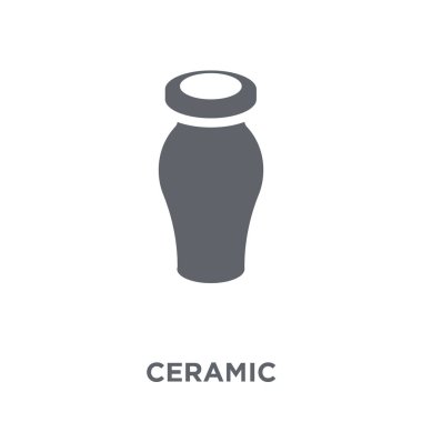 Seramik simgesi. Seramik tasarım konsepti Müzesi koleksiyonundan. Basit öğe vektör çizim beyaz arka plan üzerinde.