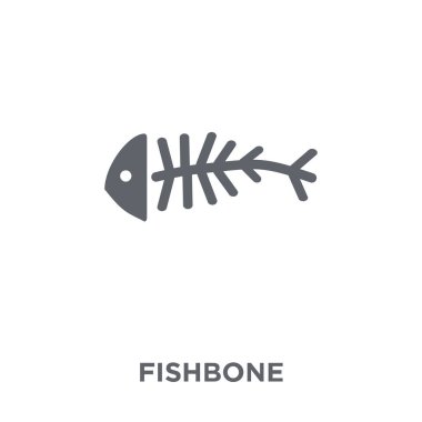 Fishbone simgesi. Fishbone tasarım konsepti koleksiyonundan. Basit öğe vektör çizim beyaz arka plan üzerinde.