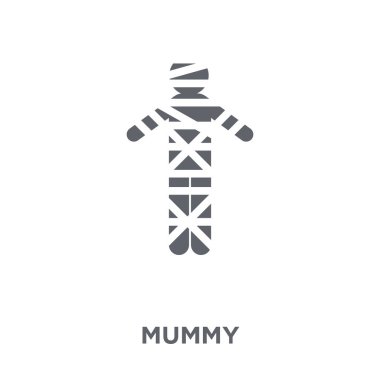 Mumya simgesi. Mumya tasarım konsepti koleksiyonundan. Basit öğe vektör çizim beyaz arka plan üzerinde.