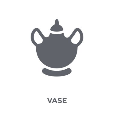 Vazo simgesi. Vazo tasarım konsepti koleksiyonundan. Basit öğe vektör çizim beyaz arka plan üzerinde.