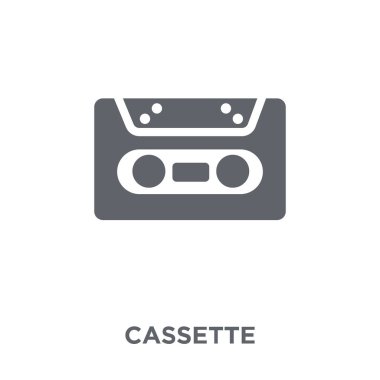 Kaset simgesi. Kaset tasarım konsepti koleksiyonundan. Basit öğe vektör çizim beyaz arka plan üzerinde.