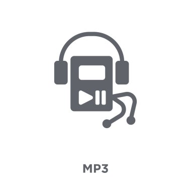MP3 simgesi. MP3 tasarım konsepti koleksiyonundan. Basit öğe vektör çizim beyaz arka plan üzerinde.