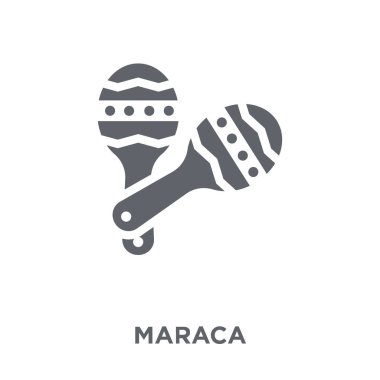 Maraca simgesi. Maraca tasarım konsepti koleksiyonundan. Basit öğe vektör çizim beyaz arka plan üzerinde.