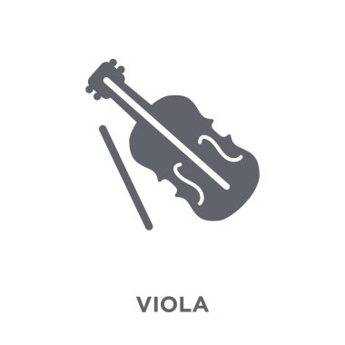 Viola simgesi. Viola tasarım konsepti müzik koleksiyonundan. Basit öğe vektör çizim beyaz arka plan üzerinde.