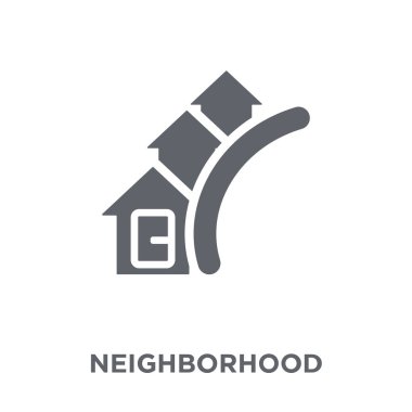 Komşuları simgesini. Mahalle tasarım konsepti gayrimenkul koleksiyonundan. Basit öğe vektör çizim beyaz arka plan üzerinde.