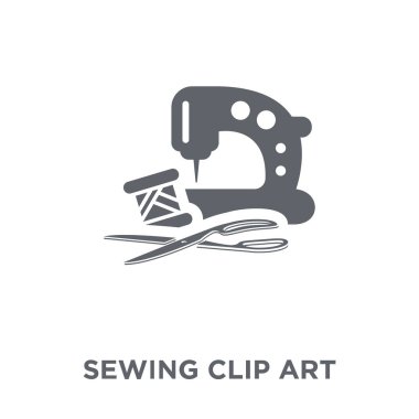 dikiş klip sanat simge. dikiş klip sanat tasarım konsepti Sew koleksiyonundan. Basit öğe vektör çizim beyaz arka plan üzerinde.