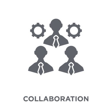 İşbirliği simgesi. İşbirliği tasarım konsepti koleksiyonundan. Basit öğe vektör çizim beyaz arka plan üzerinde.