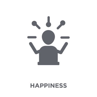 Mutluluk simgesi. Mutluluk tasarım konsepti başarı koleksiyonundan. Basit öğe vektör çizim beyaz arka plan üzerinde.