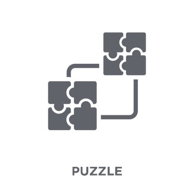 Bulmaca simgesi. Tasarım konsepti Collection puzzle. Basit öğe vektör çizim beyaz arka plan üzerinde.