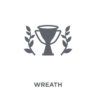 Çelenk simgesi. Çelenk tasarım konsepti koleksiyonundan. Basit öğe vektör çizim beyaz arka plan üzerinde.