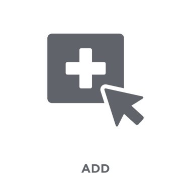 Simge ekleyin. Tasarım konsepti koleksiyonundan ekleyin. Basit öğe vektör çizim beyaz arka plan üzerinde.