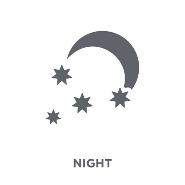 Gece simgesi. Gece tasarım konsepti koleksiyonundan. Basit öğe vektör çizim beyaz arka plan üzerinde.