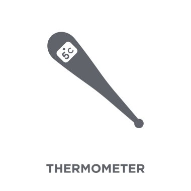 Termometre simgesi. Termometre tasarım konsepti koleksiyonundan. Basit öğe vektör çizim beyaz arka plan üzerinde.