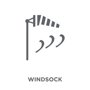 Rüzgâr tulumu simgesine. Rüzgâr tulumu tasarım konsepti koleksiyonundan. Basit öğe vektör çizim beyaz arka plan üzerinde.