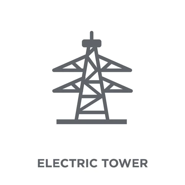 Icona Della Torre Elettrica Concetto Progettazione Della Torre Elettrica Dalla — Vettoriale Stock