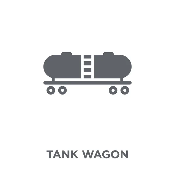タンク貨車のアイコン 産業関連資料コレクションからタンク貨車デザイン コンセプト 白い背景の上の単純な要素ベクトル図 — ストックベクタ