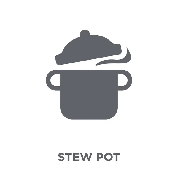 Ícone Guisado Stew Pot Design Conceito Coleção Cozinha Ilustração Vetorial — Vetor de Stock