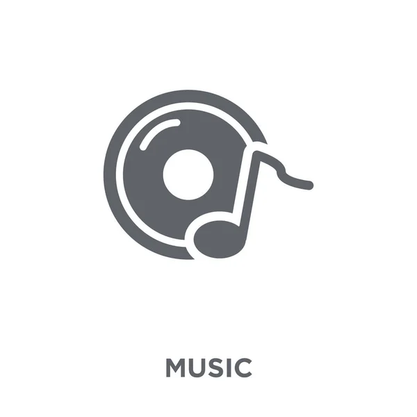 Ikona Muzyki Koncepcja Muzyki Kolekcji Element Prosty Wektor Ilustracja Białym — Wektor stockowy