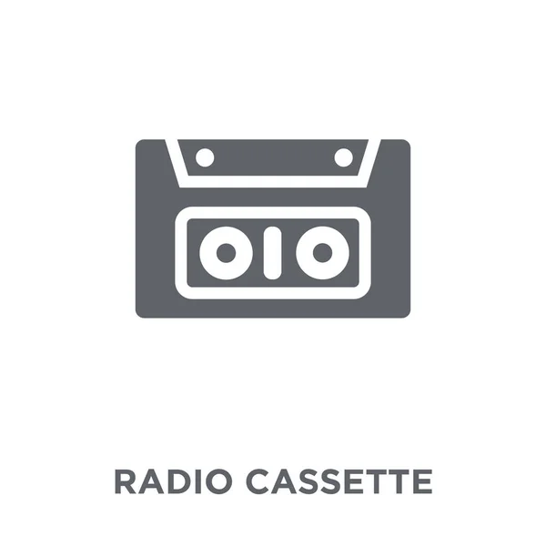 ラジオ カセットのアイコン ラジオ カセットのコレクションからのコンセプト 白い背景の上の単純な要素ベクトル図 — ストックベクタ