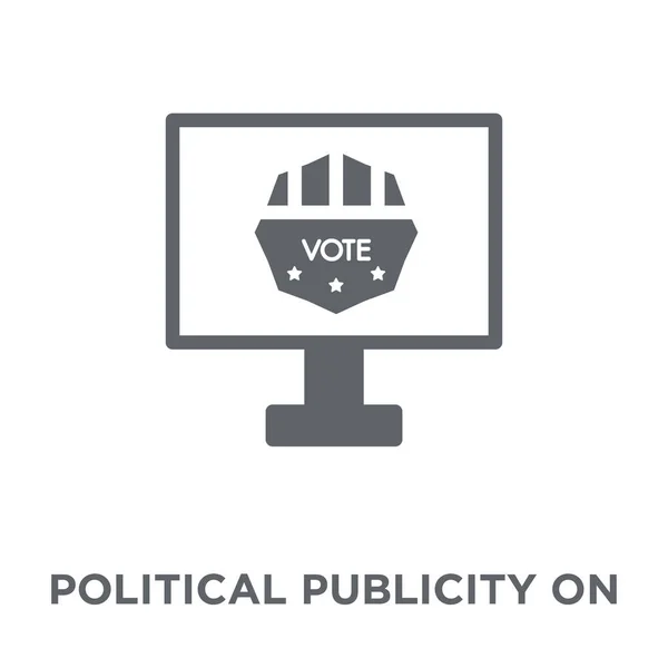 Publicité Politique Sur Icône Écran Publicité Politique Sur Concept Conception — Image vectorielle