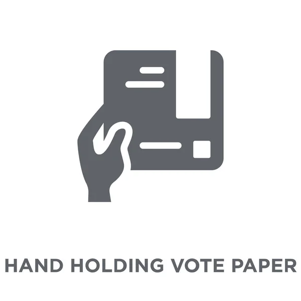 Icona Carta Con Voto Mano Voto Mano Concetto Design Della — Vettoriale Stock