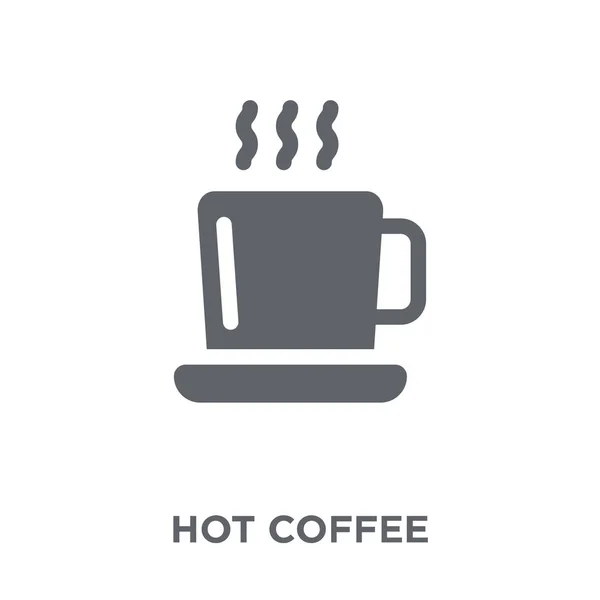 ホット コーヒーのアイコン コレクションからホット コーヒー デザイン コンセプト 白い背景の上の単純な要素ベクトル図 — ストックベクタ