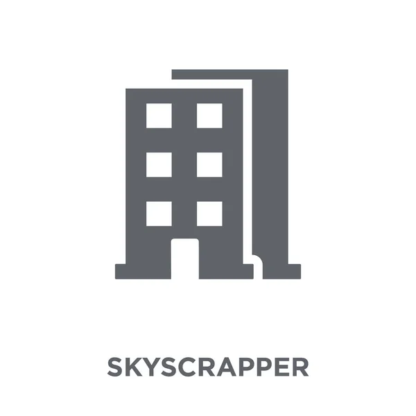 Skyscrapper 아이콘입니다 컬렉션에서 Skyscrapper 디자인 개념입니다 바탕에 간단한 일러스트 — 스톡 벡터