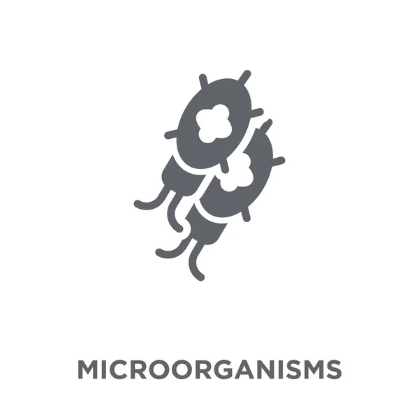 微生物のアイコン 微生物科学コレクションから構想します 白い背景の上の単純な要素ベクトル図 — ストックベクタ