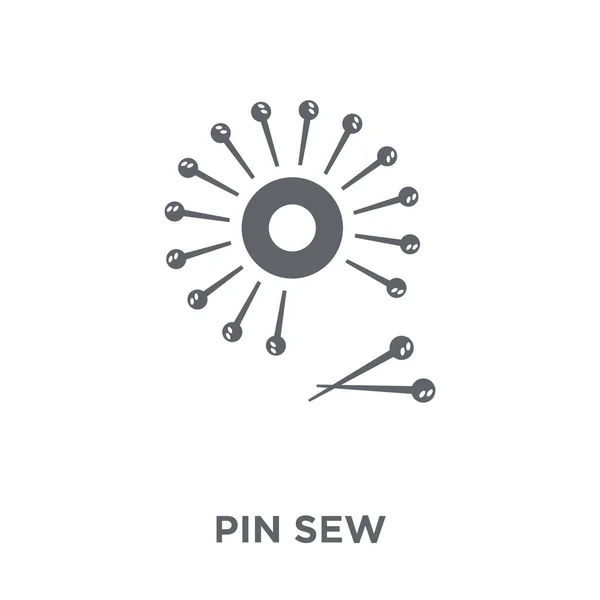 Pin Coser Icono Concepto Diseño Costura Pin Colección Sew Ilustración — Vector de stock