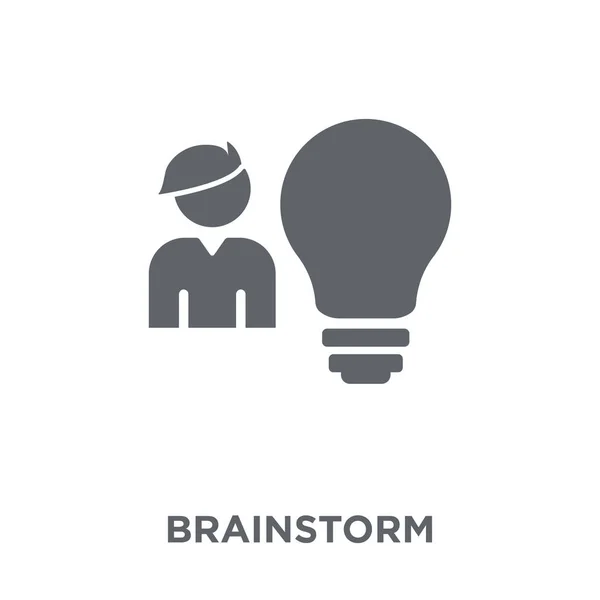 Brainstorm Ikonen Brainstorm Designkoncept Från Samling Enkelt Element Vektorillustration Vit — Stock vektor