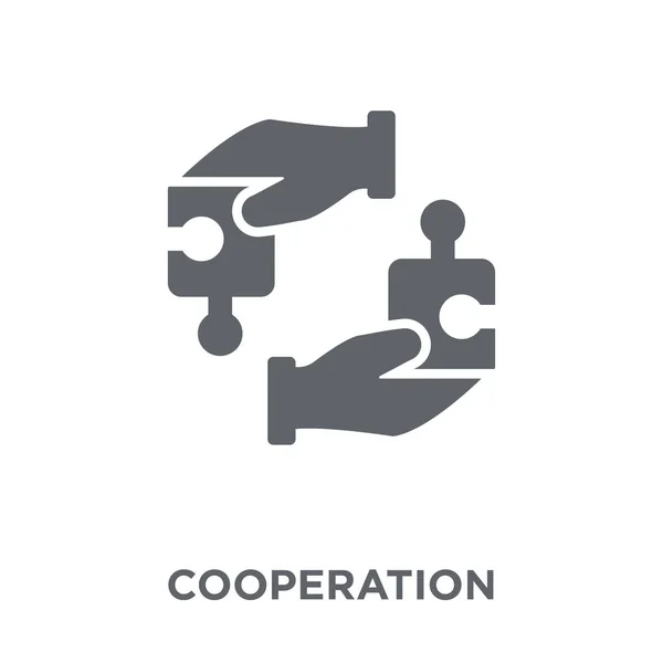 Ikona Współpracy Koncepcja Współpracy Kolekcji Element Prosty Wektor Ilustracja Białym — Wektor stockowy