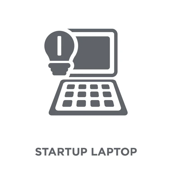 Значок Запуска Ноутбука Концепция Дизайна Ноутбука Стартапа Коллекции Startup Простая — стоковый вектор