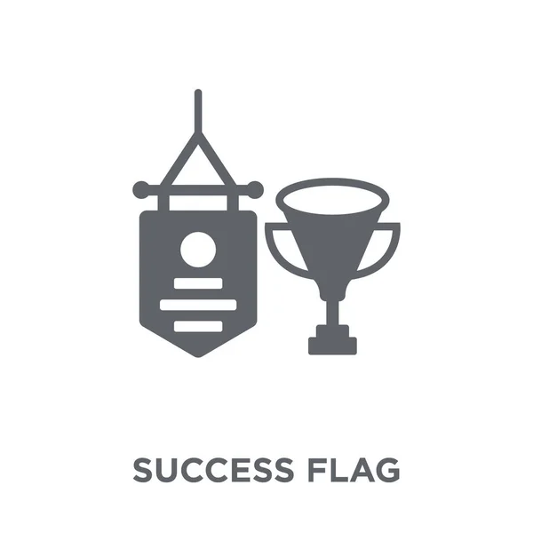 Sukces Ikonę Flagi Flaga Sukces Projektowania Koncepcji Kolekcji Sukcesu Element — Wektor stockowy