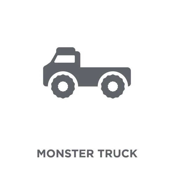 モンスター トラックのアイコン モンスター トラック デザイン コンセプト交通コレクションから 白い背景の上の単純な要素ベクトル図 — ストックベクタ