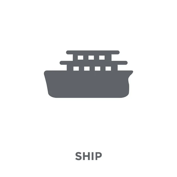 Hajó Ikonra Hajó Kollekciójának Koncepció Egyszerű Elem Fehér Háttér Vektor — Stock Vector