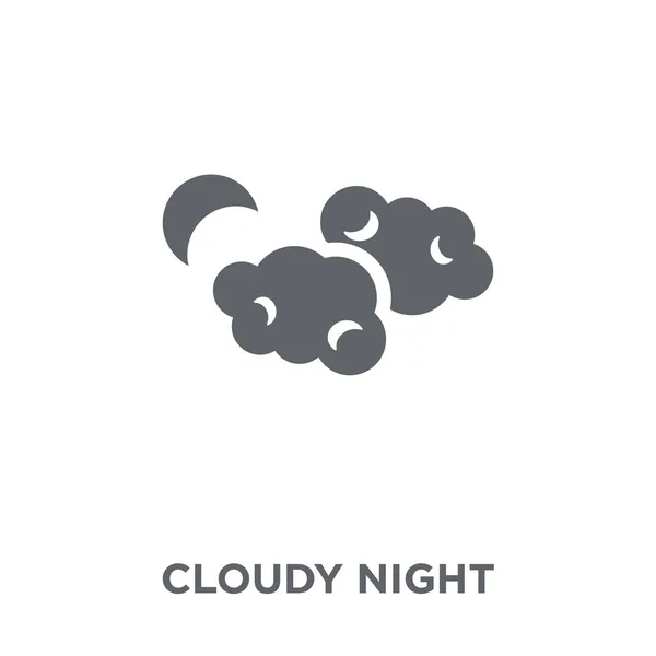 Cloudy Night Icon Cloudy Night Design Concept Weather Collection Simple — Stock Vector