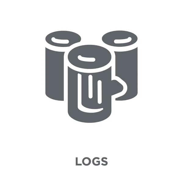 Icono Registros Concepto Diseño Logs Colección Winter Ilustración Simple Del — Vector de stock