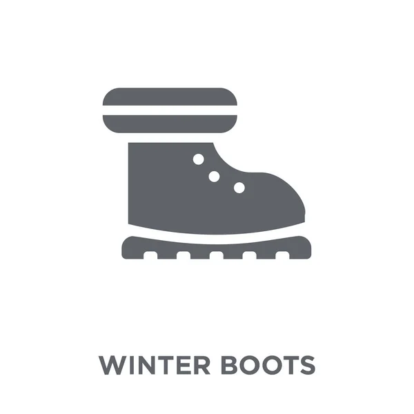 冬ブーツ アイコン 冬のブーツの冬コレクションからのコンセプト 白い背景の上の単純な要素ベクトル図 — ストックベクタ