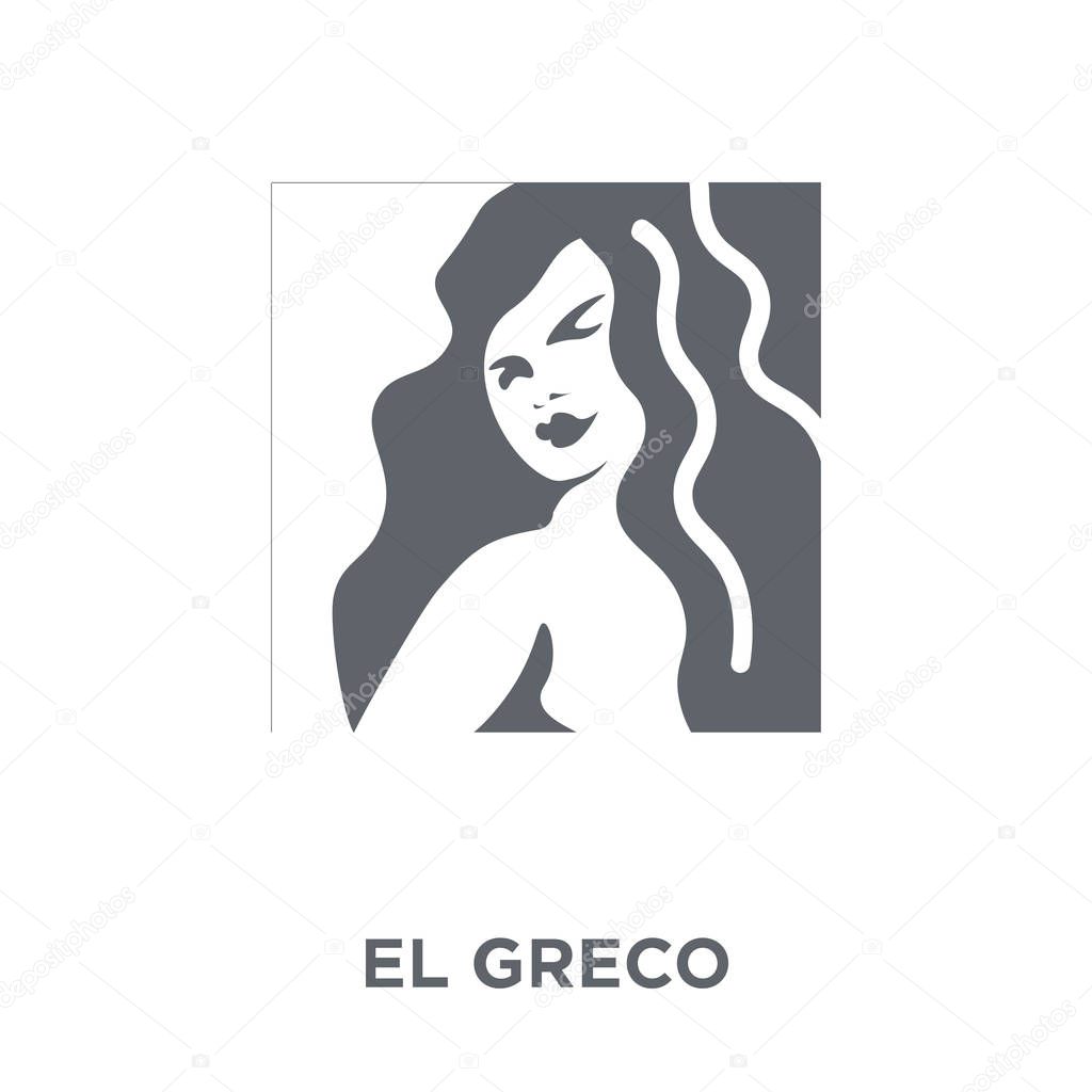 El greco icon. El greco design concept from Museum collection. Simple element vector illustration on white background.
