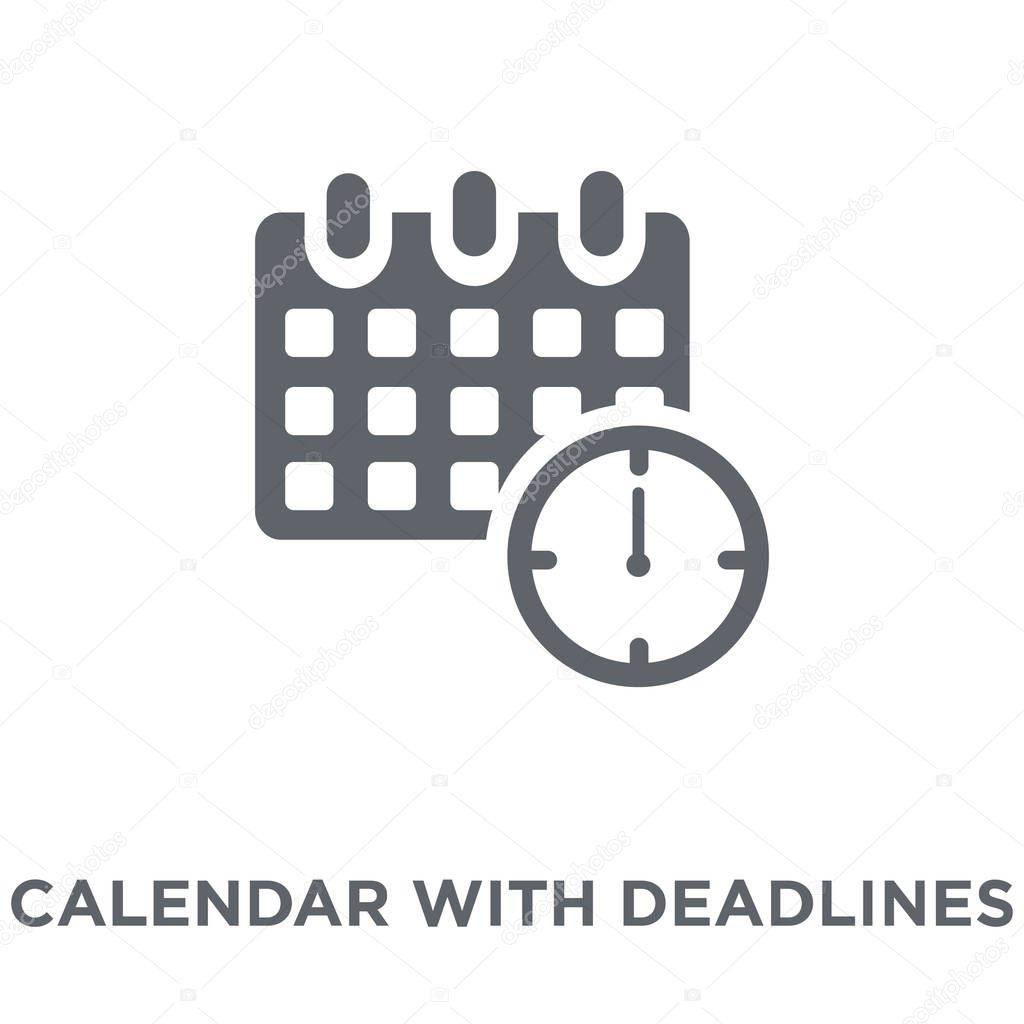 Calendar with deadlines icon. Calendar with deadlines design concept from Productivity collection. Simple element vector illustration on white background.