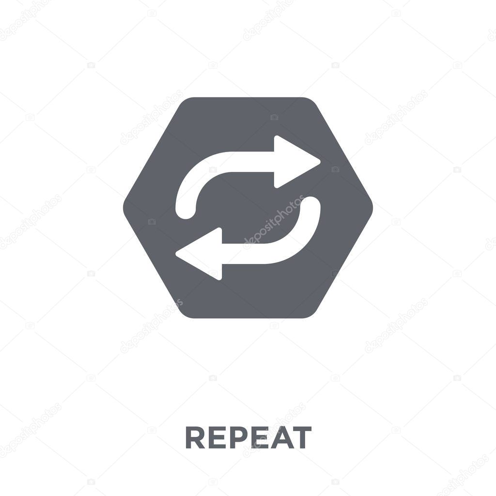 Repeat icon. Repeat design concept from  collection. Simple element vector illustration on white background.