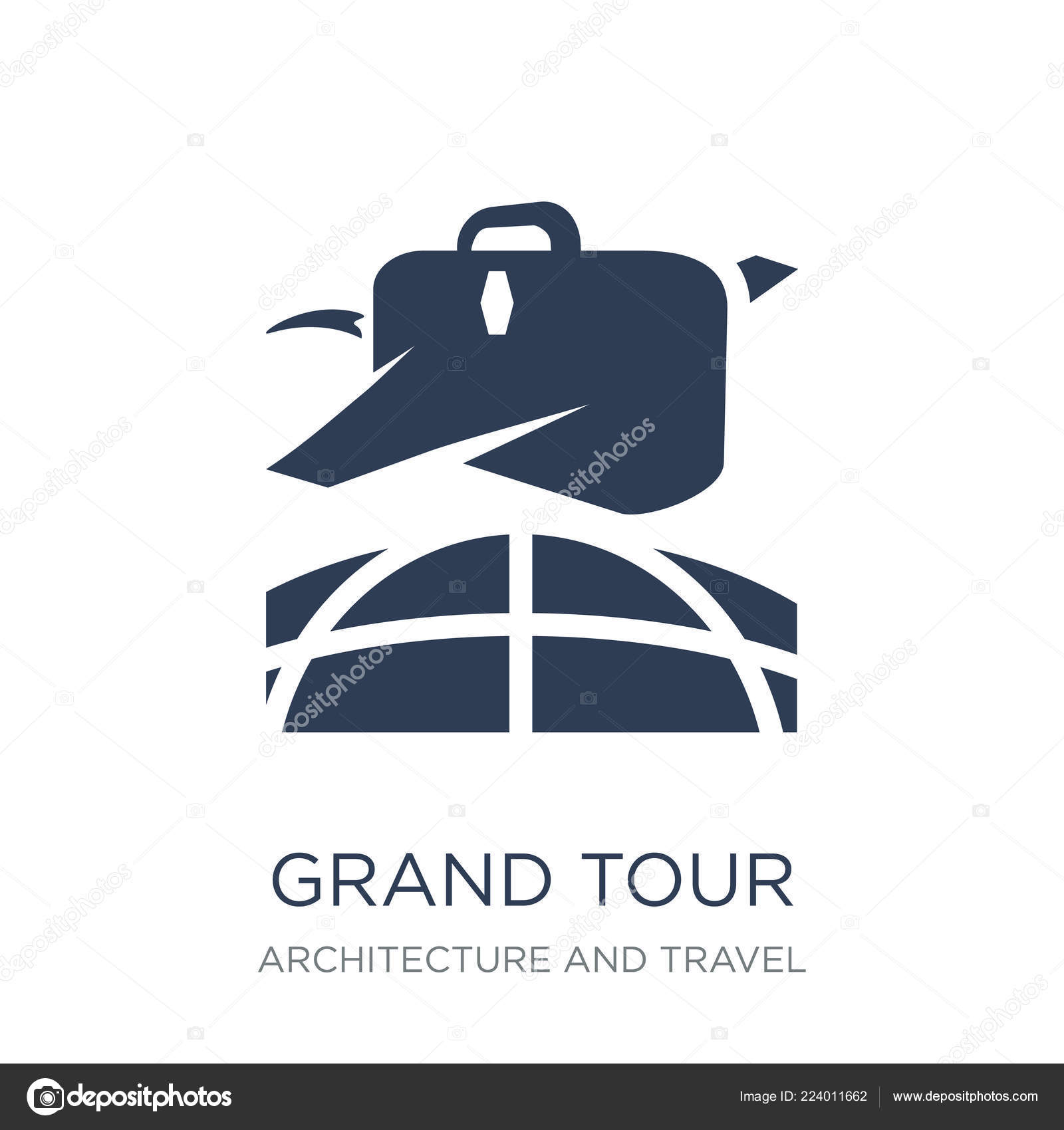 Grand Tour Icon Trendy Flat Vector Grand Tour Icon White - 