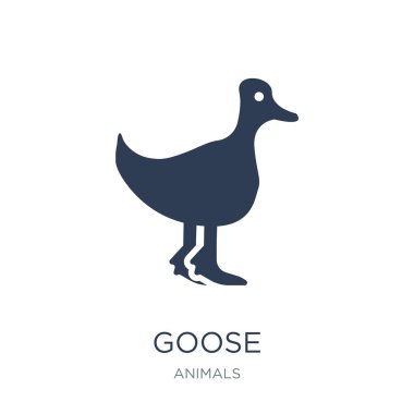 Kaz simgesi. Trendy düz vektör kaz simge vektör çizim hayvanlar koleksiyonundan beyaz arka plan üzerinde kullanım için web ve mobil, eps10 olabilir