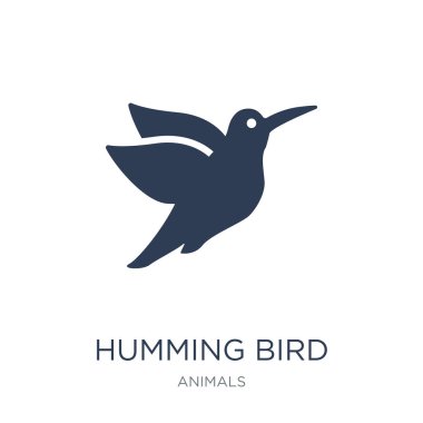 Uğultu kuş simgesi. Trendy düz vektör Humming kuş simge vektör çizim hayvanlar koleksiyonundan beyaz arka plan üzerinde kullanım için web ve mobil, eps10 olabilir