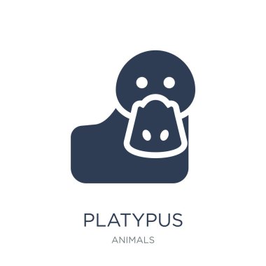 Platypus simgesi. Trendy düz vektör Platypus simge vektör çizim hayvanlar koleksiyonundan beyaz arka plan üzerinde kullanım için web ve mobil, eps10 olabilir