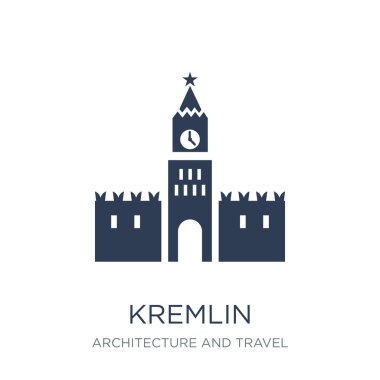 Kremlin simgesi. Mimarisi ve seyahat Collection, vektör çizim beyaz arka plan üstünde trendy düz vektör Kremlin kutsal kişilerin resmi-ebilmek var olmak kullanma web ve mobil, eps10 için