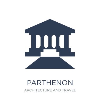 Parthenon simgesi. Mimarisi ve seyahat Collection, vektör çizim beyaz arka plan üstünde trendy düz vektör Parthenon kutsal kişilerin resmi-ebilmek var olmak kullanma web ve mobil, eps10 için