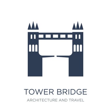 Tower bridge simgesini. Trendy düz vektör Tower bridge simgesini mimarisi ve seyahat Collection, vektör çizim beyaz arka plan üzerinde-ebilmek var olmak kullanma web ve mobil, eps10 için