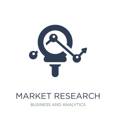 Pazar araştırması simgesi. Trendy düz vektör Pazar araştırması simge iş ve analytics Collection, vektör çizim beyaz arka plan üzerinde kullanım için web ve mobil, eps10 olabilir